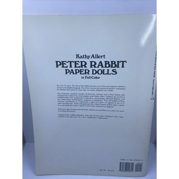 Vintage Peter Rabbit Paper Dolls Full Color Kathy Allert Uncut 1982 - Picture 4 of 12